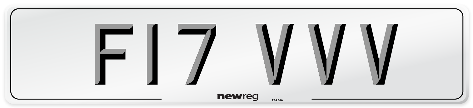 F17 VVV Number Plate from New Reg
